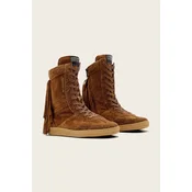 Čevlji iz semiša AllSaints Louise Fringe Ht