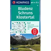 KOMPASS Wanderkarte 32 Bludenz-Schruns 1:50.000