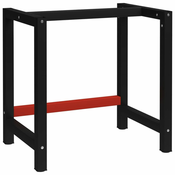 Greatstore Kovinski okvir za delovno klop 80x57x79 cm črn in rdeč