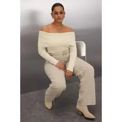 Trendyol Curve Ženska bluza Tbbaw25Af00000, Krem