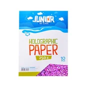Dekorativni papir A4 holografski roza 250 g, komplet 10 kosov