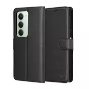 Etui Techsuit Leather Folio za Xiaomi Redmi 15 4G/Redmi 15 5G - črn