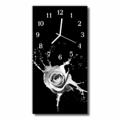 tulup.si Steklena navpična ura Črna rose flowers umetnost 30x60 cm