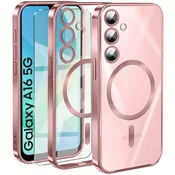 Overboard Ovitek za Samsung Galaxy A16 / A16 5G, Electro MagSafe, roza + zaščitno steklo za zaslon