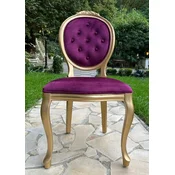 Casa Padrino luxury baroque dining chair purple/gold - Handmade antique style chair with fine velvet - Dining room furniture in baroque style - Baroque furniture - Baroque furnishings