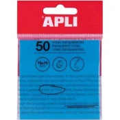 Apli Samolepilni indeks lističi, plastični, PROZORNI MODRI
