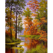 Norimpex - Puzzle Diamantova slika: Jesen na reki 30x40 cm - 1 - 39 kosov