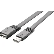 Renkforce USB 2.0 podaljšek [1x USB 2.0 vtič A - 1x USB 2.0 vtičnica A] 3 m črn zelo prožen Renkforce