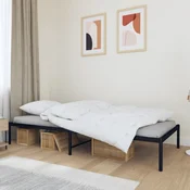 shumee vidaXL Kovinski posteljni okvir črne barve 90x200 cm