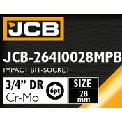 JCB Nastavak BIT udarni 3/4 28mm 6-bridni Cr-Mo KLJUC nastavak