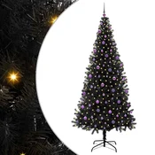 Vidaxl Božično drevo med 300 LED z stojalom Črna 240 cm PVC