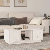 Stolic za kavu bijeli 110x50x40 cm od masivne borovine