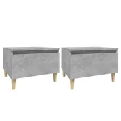 Vidaxl Stranska mizica 2 kosa betonsko siva 50x46x35 cm inženirski les