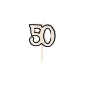 Svečka za torto številka 50 črno-bela