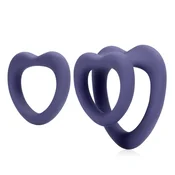 Loveline Heart Dual Intimate Ring Set Violet Storm Silicone 2 pcs LOVE137PUR
