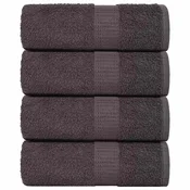 Vidaxl Brisače za goste FROGN 4 kosi antracitne 30x50 cm 360 g/m2