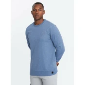 Ombre Mens mélange sweatshirt with embroidered logo - indigo