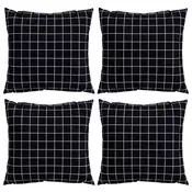 Jastucici za raspršenje Kockasto 4 pcs Crna Karirana 40 x 40 cm