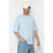 Trendyol Light Blue Oversize/Wide-Fit Basic 100% Cotton T-Shirt