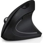 BREZŽIČNA ČRNA BLUETOOTH USB 2.4G ERGONOMSKA NAVPIČNA MIŠKA