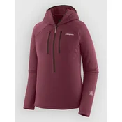 Patagonia R1 Ultralight ženski pulover s kapuco berry fig