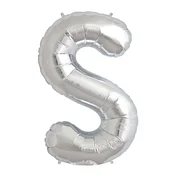 shumee Folija balon črka S 40 cm srebrna dekoracija za rojstni dan