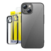 shumee Komplet zaščitnega ovitka in kaljenega stekla Baseus Glitter za iPhone 14 Plus (črn)