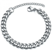 Zapestnica na roko Toby - Srebrna / 18+5cm / 5mm KP34838