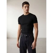 ARMIE Majica The Peter Slim-Fit Ribbed T-shirt - Black črna