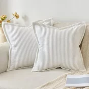 MIULEE prevleke za vzglavnike, Paket 2 - 40 x 40, Bela