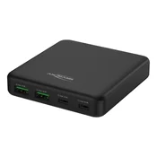 ANSMANN stolni USB punjac, 65 W, 4-portni, 2x USB-A, 2x USB-C, crni 1001-0141