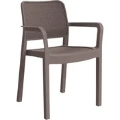 KETER Santorini Plasticna Vrtna Stolica - Cappuccino, Stohiva, UV Otporna