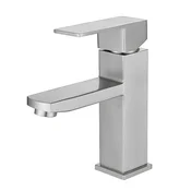INF Kopalniška pipa s črtačeno površino, kopalniška pipa za umivalnik z eno luknjo Silver, (21732191)
