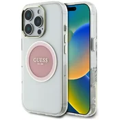 1 to 3 Guess Magnetni Ovitek Za Iphone 16 Pro Max Logo Kovinski Krog Za Magsafe