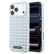 Karl Lagerfeld PU Houndstooth Resin Plate MagSafe zadnji ovitek za iPhone 17 Pro Max moder
