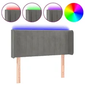 Vidaxl LED posteljno vzglavje svetlo sivo 83x16x78/88 cm žamet