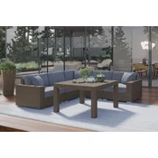 Pooltrend Zestaw mebli na taras MILANO III royal piaskowy technorattan Homms