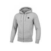 HOODED ZIP SMALL LOGO PIQUE GREY MELANGEHOODED ZIP SMALL LOGO PIQUE GREY MELANGE