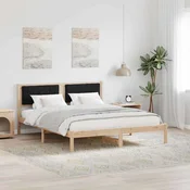 vidaXL vidaXL Posteljni okvir z oblazinjenim vzglavjem Črna 150 x 200 cm, (5000084308)