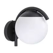 EGLO Zunanja stenska svetilka Prata Vecchia, črna, višina 26 cm, kovina - Sodobni - Plastika