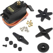 MG995 Servo motor z navorom in kovinsko jermenico | Združljiv s Futaba, Hitec, Sanwa | Brez jedra, kovinska prestava | za Rc avtomobile, čolne, helikopterje, črn, plastičen
