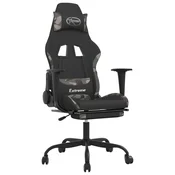 Vidaxl Masažni gaming stol z oporo za noge črno in kamuflažno blago