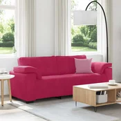 vidaXL Trosed kavč vinsko rdeč 220x77x82 cm žamet