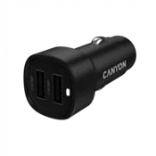 CANYON car charger OnDrive 24 24W 2xUSB-A Black - CNE-CCABR2AA