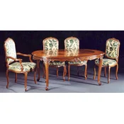 Casa Padrino luxury baroque dining room set cream/green/brown - 1 Baroque Dining Table & 6 Baroque Dining Chairs - Dining room furniture in baroque style - Baroque furniture - Made in Italy