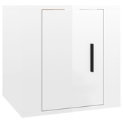 MAISON CHIC Stenska TV omarica - TV stojalo - Televizijska omarica visok sijaj bela 40x34,5x40 cm, (21701066)