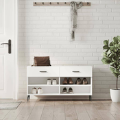 Vidaxl Klop za čevlje bela 102x35x55 cm inženirski les