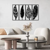 Opviq Zidna dekoracija Safderun, 100x60 cm, 1.2mm, Crna