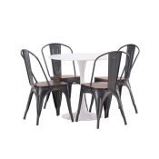 Jedilniški komplet Dallas 4589 (Črna + Oreh) 75cm