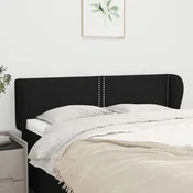 Vidaxl vidaXL Vzglavnik s krilci, črne barve 147x23x78/88 cm, blago